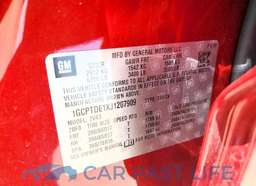 1GCPTDE1XJ1207909# 12