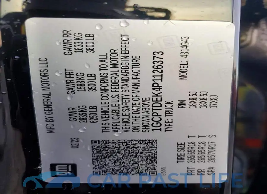 1GCPTDEK4P1126373# 13