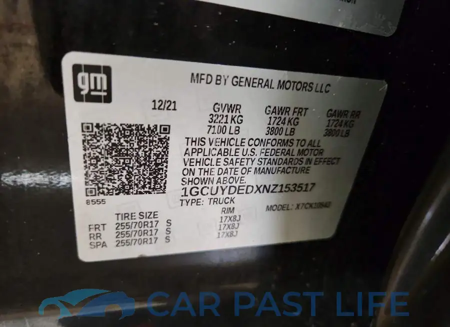 1GCUYDEDXNZ153517# 12