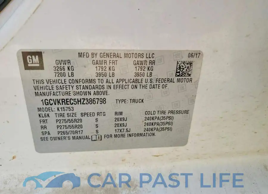 1GCVKREC5HZ386798# 12