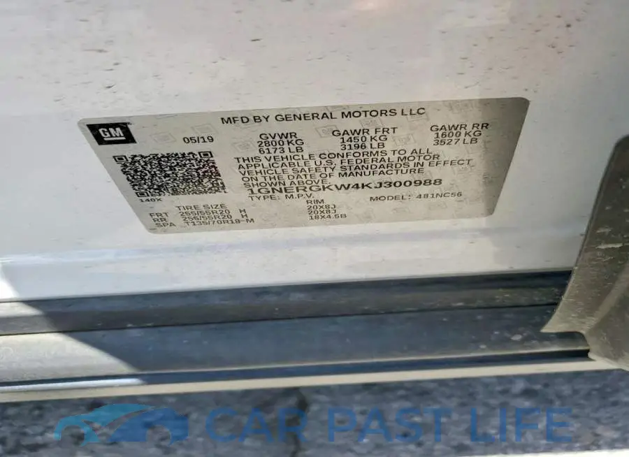 1GNERGKW4KJ300988# 13