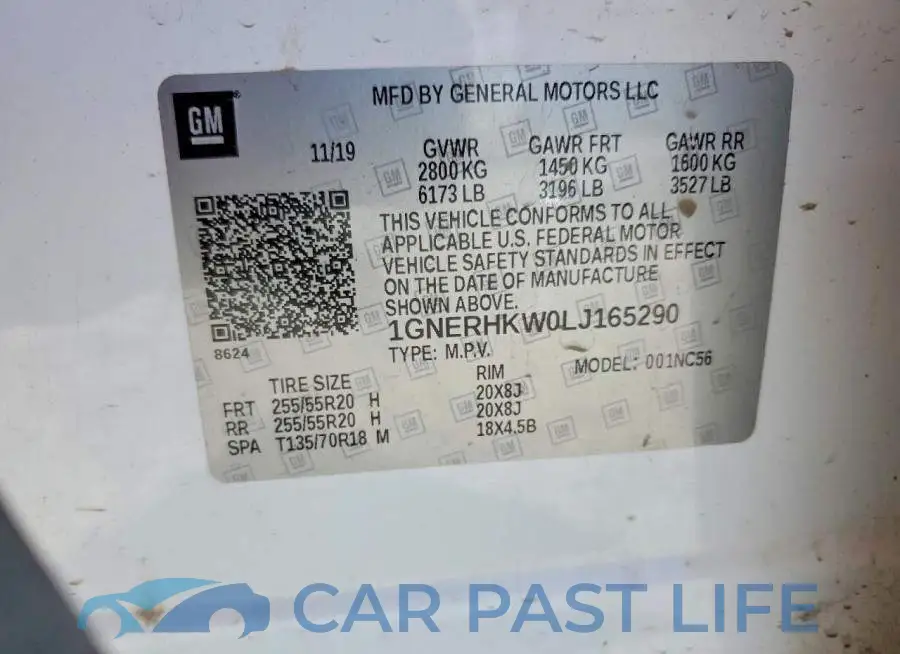 1GNERHKW0LJ165290# 14