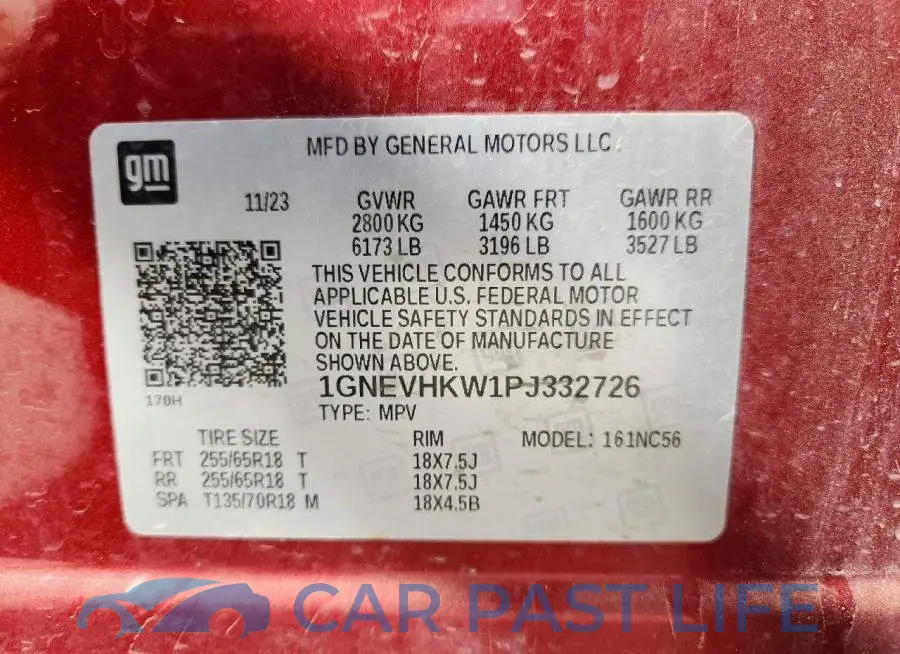 1GNEVHKW1PJ332726# 14