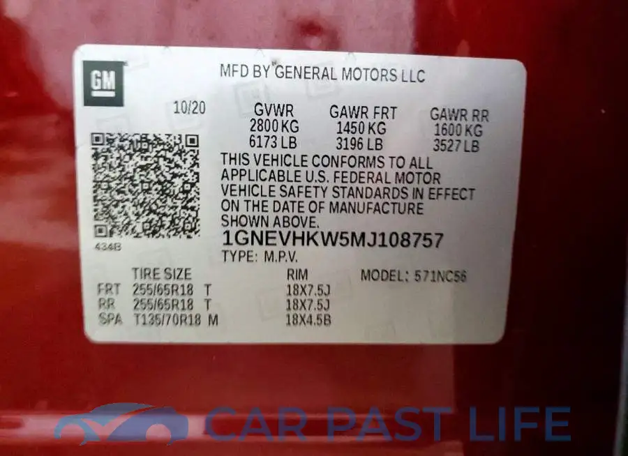 1GNEVHKW5MJ108757# 14