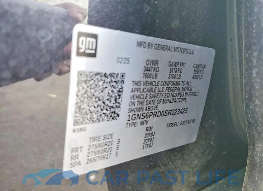 1GNS6PRD0SR223425# 12