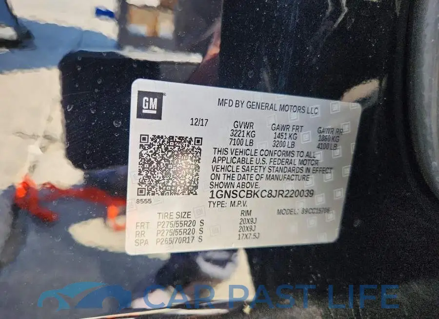 1GNSCBKC8JR220039# 12