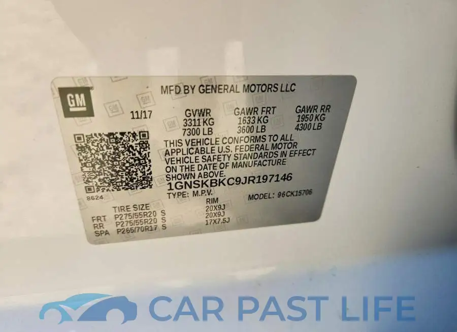 1GNSKBKC9JR197146# 13