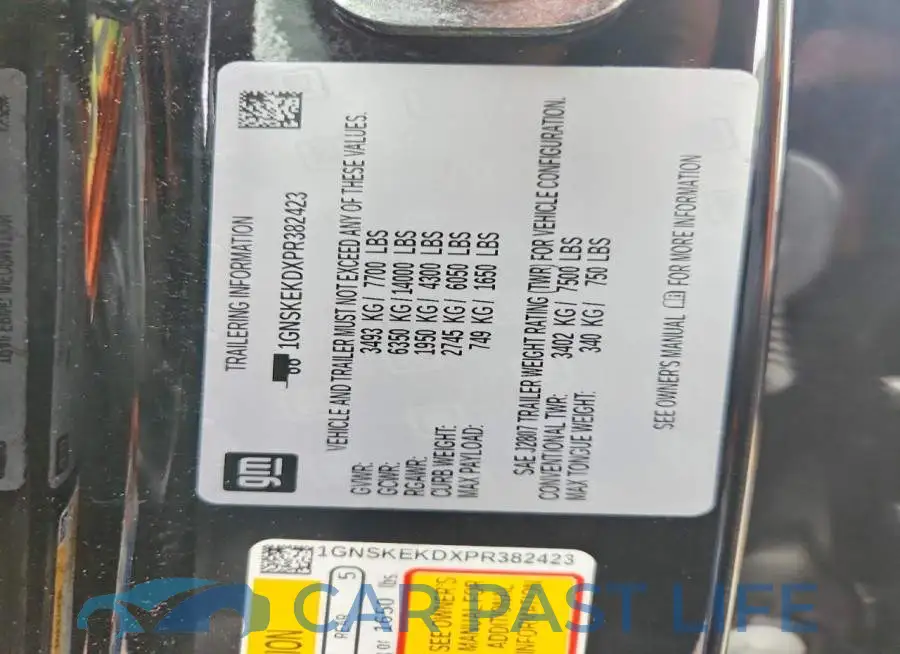 1GNSKEKDXPR382423# 13