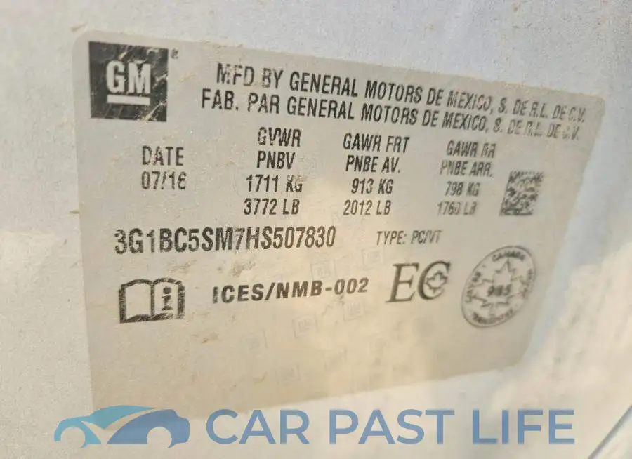 3G1BC5SM7HS507830# 13