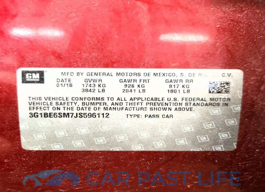3G1BE6SM7JS596112# 12
