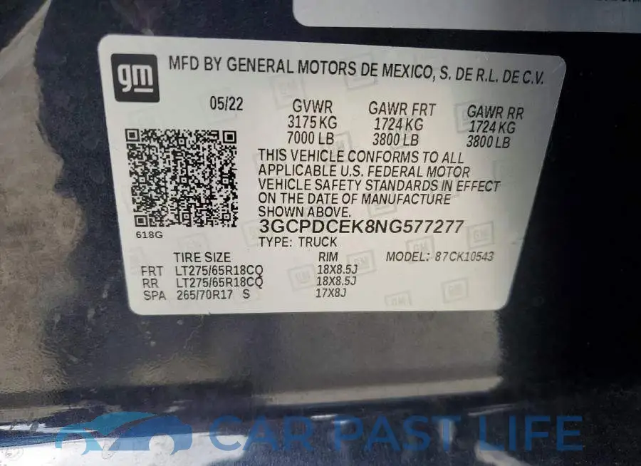 3GCPDCEK8NG577277# 12