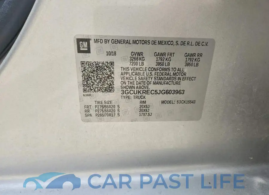 3GCUKREC5JG603963# 13