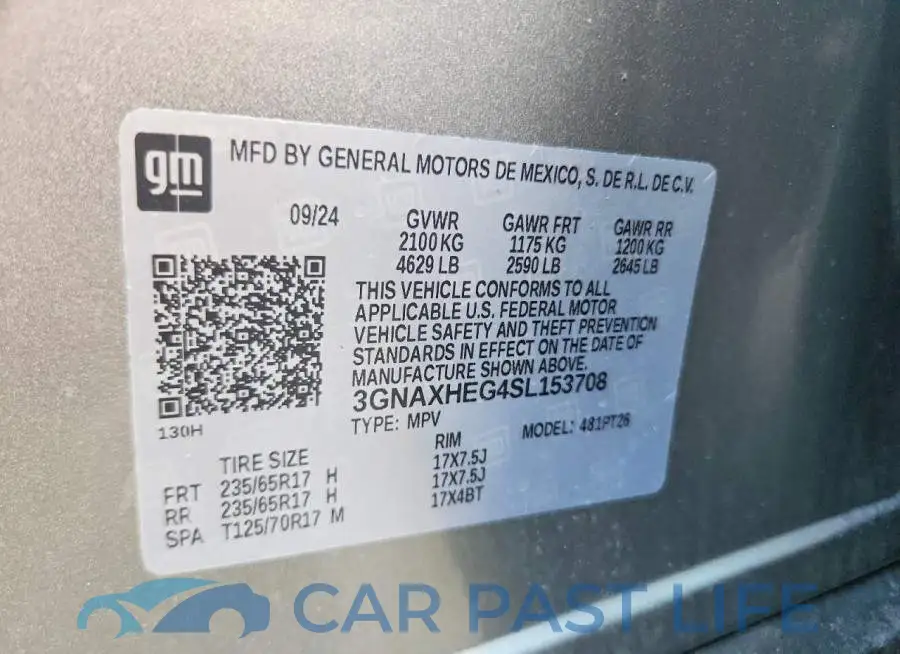 3GNAXHEG4SL153708# 14