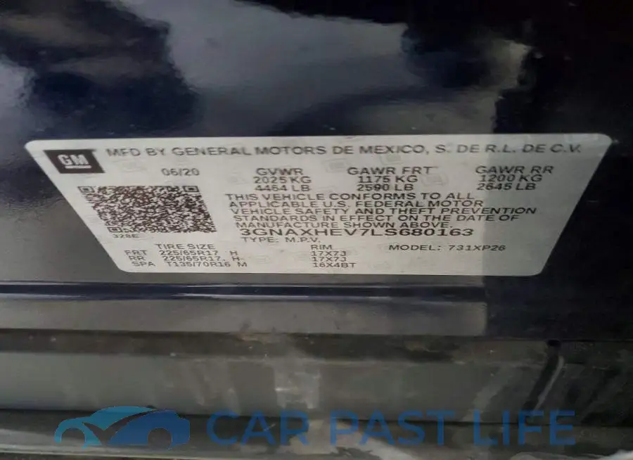 3GNAXHEV7LS680163# 13