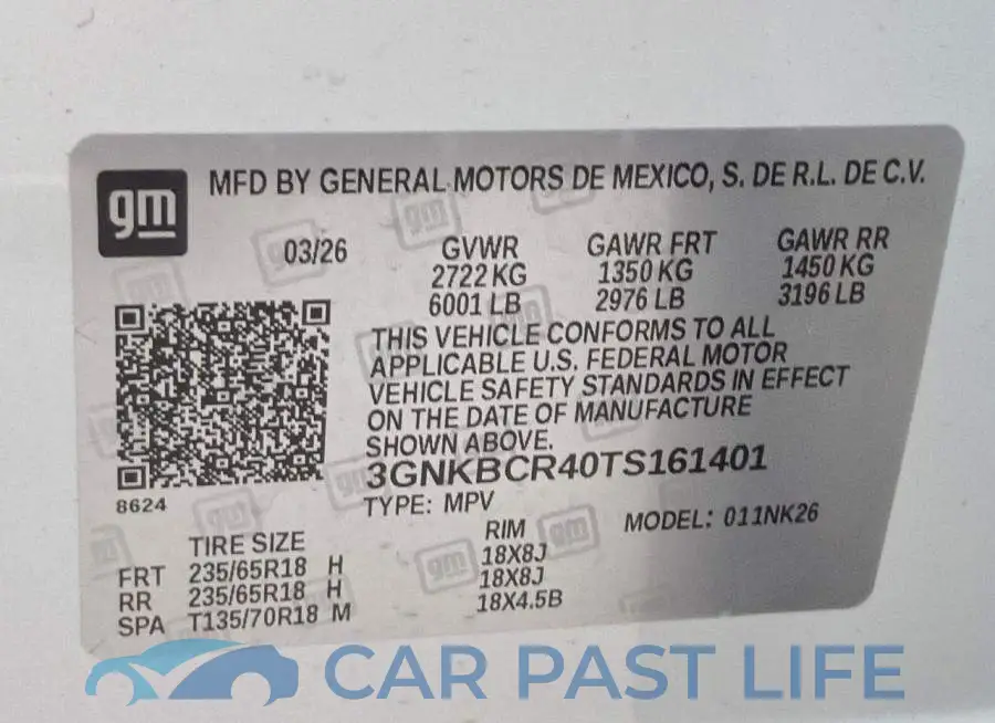 3GNKBCR40TS161401# 14