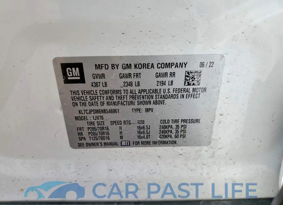 KL7CJPSM6NB546961# 12