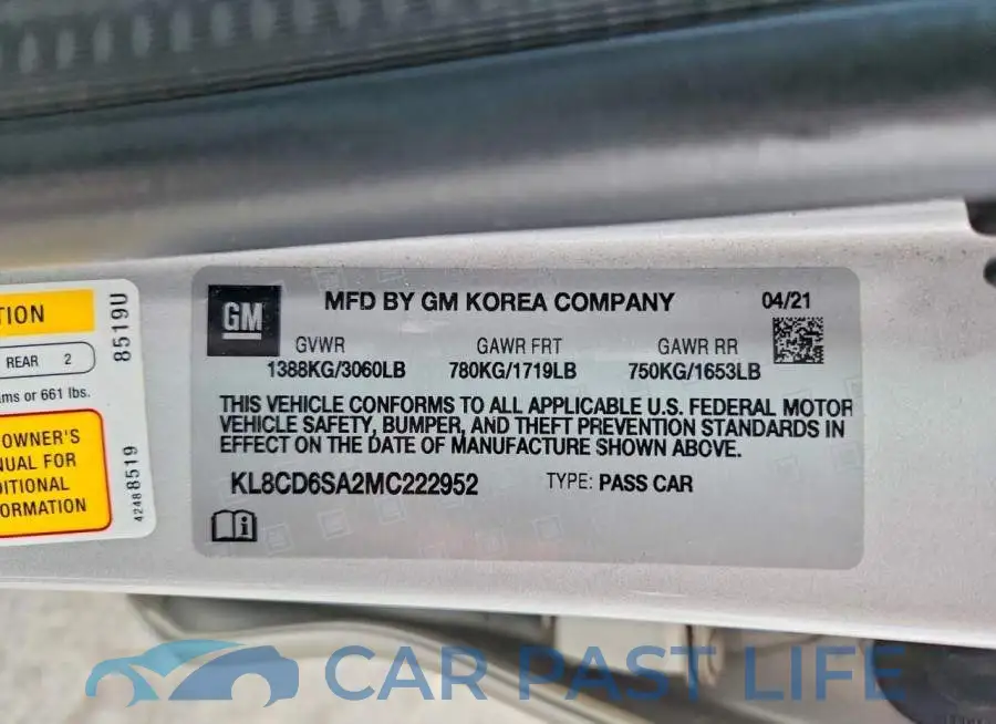 KL8CD6SA2MC222952# 12