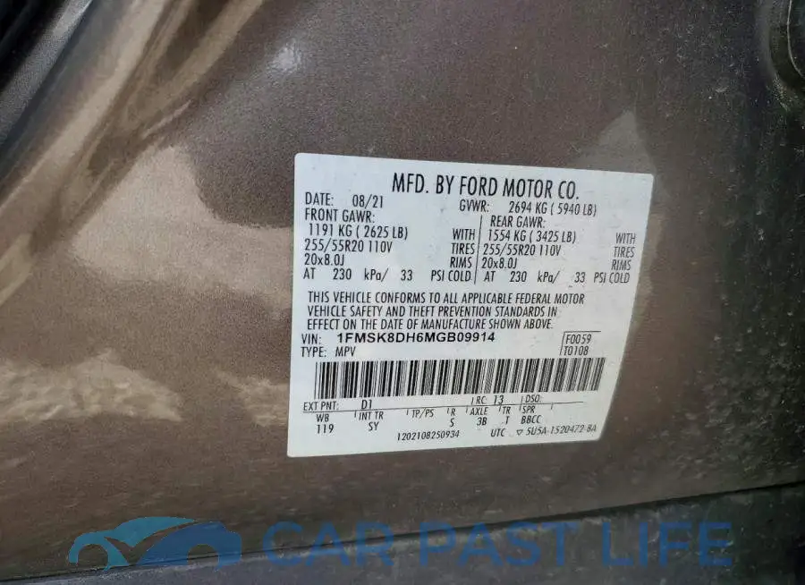 1FMSK8DH6MGB09914# 13
