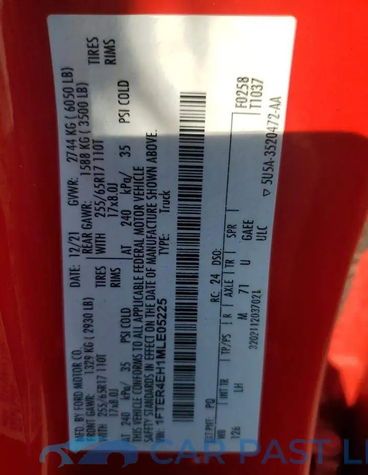 1FTER4EH1MLE05225# 12