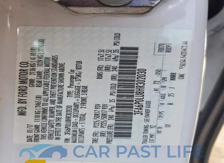 3FA6P0LU8HR302030# 12