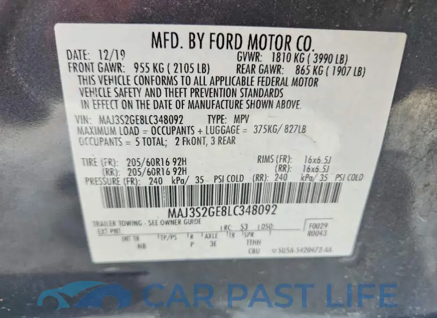 MAJ3S2GE8LC348092# 13