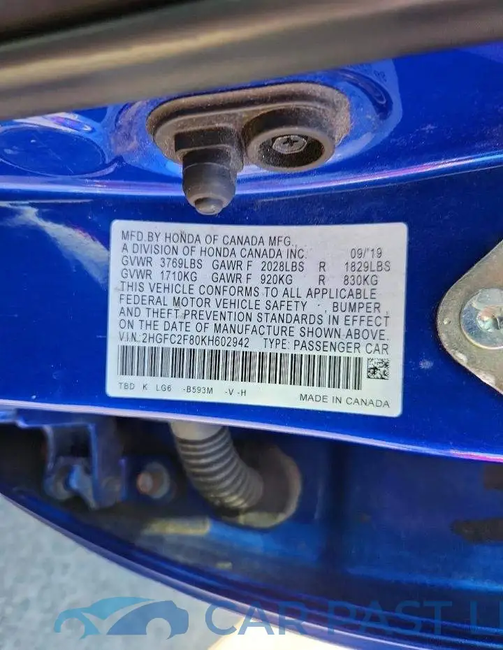 2HGFC2F80KH602942# 12