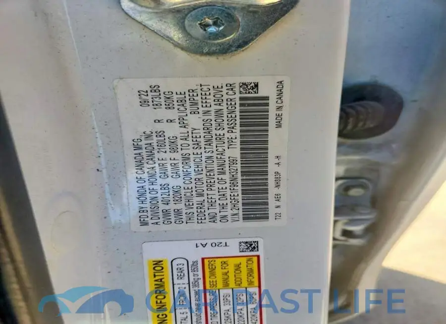 2HGFE1F96NH327997# 12