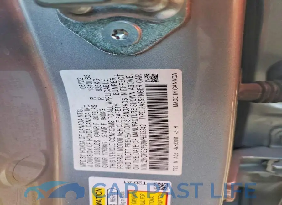 2HGFE2F59NH593842# 12