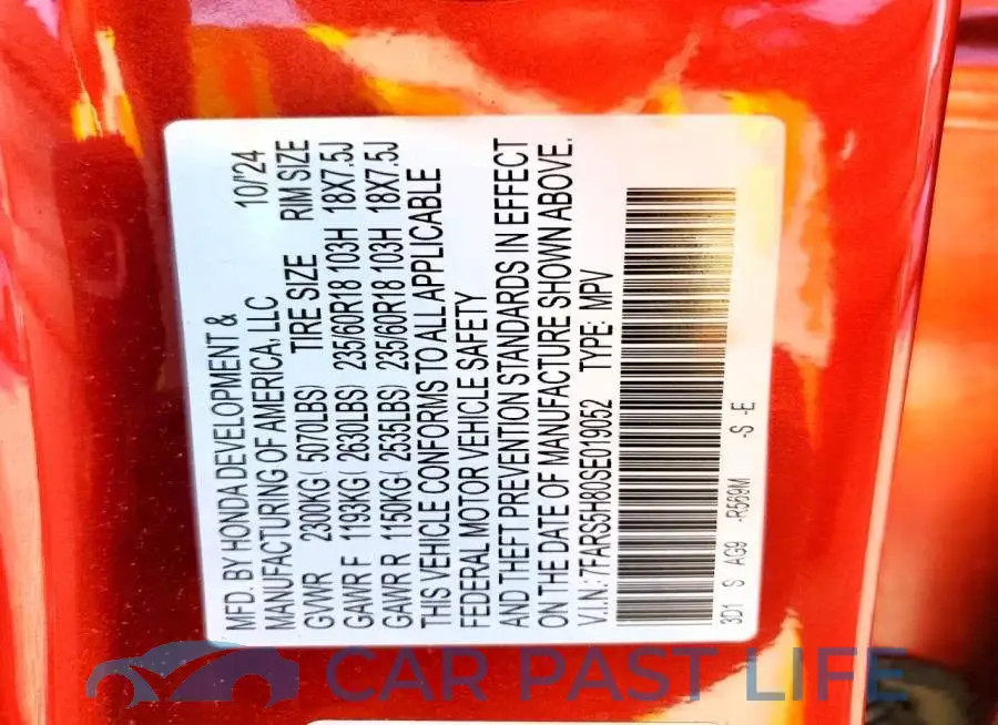 7FARS5H80SE019052# 12