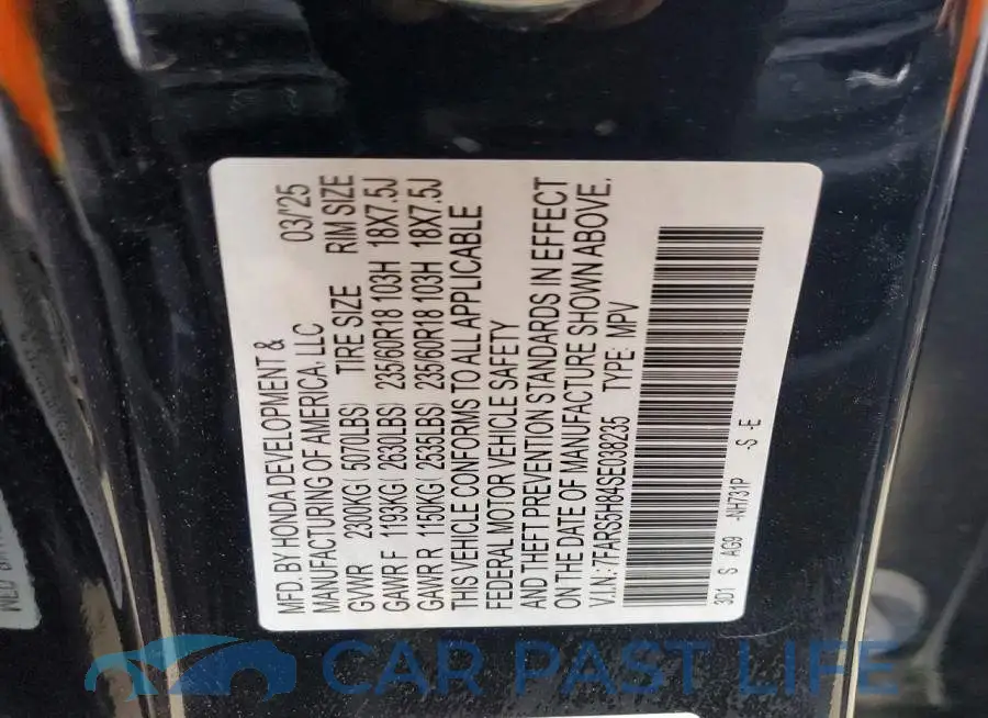 7FARS5H84SE038235# 13