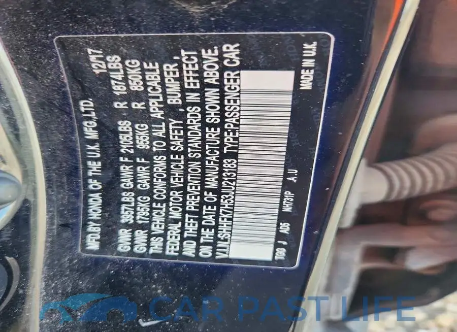 SHHFK7H53JU213183# 12