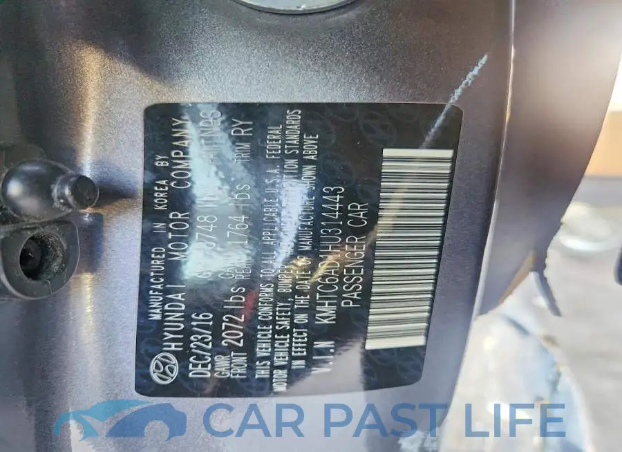 KMHTC6AD1HU314443# 12