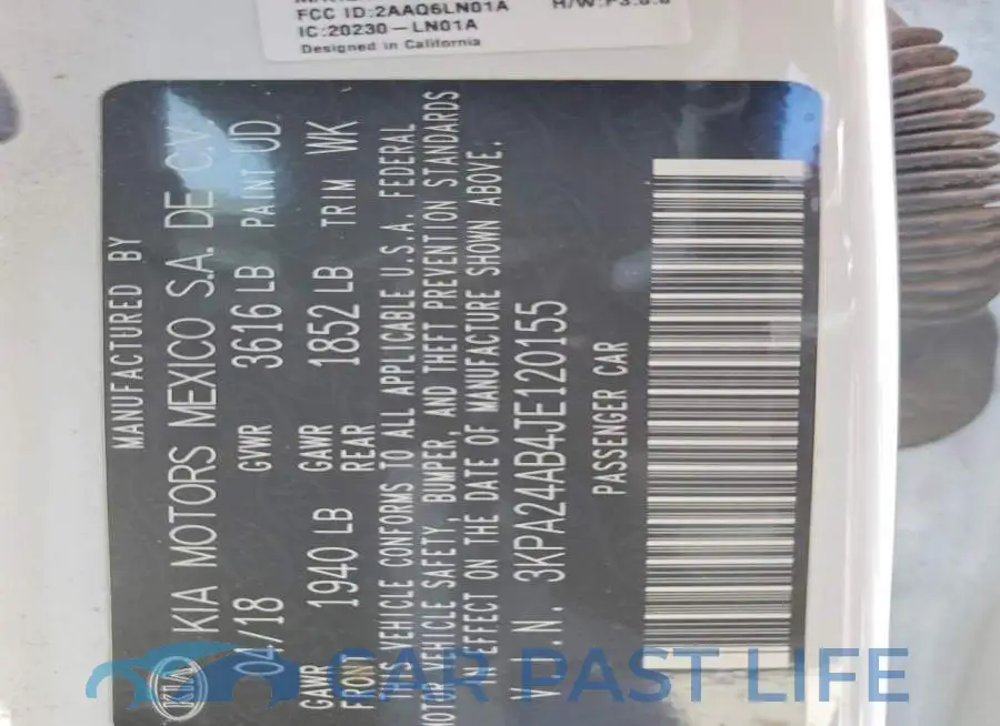 3KPA24AB4JE120155# 12