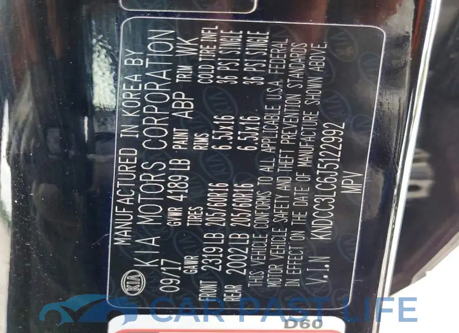KNDCC3LC6J5122992# 13