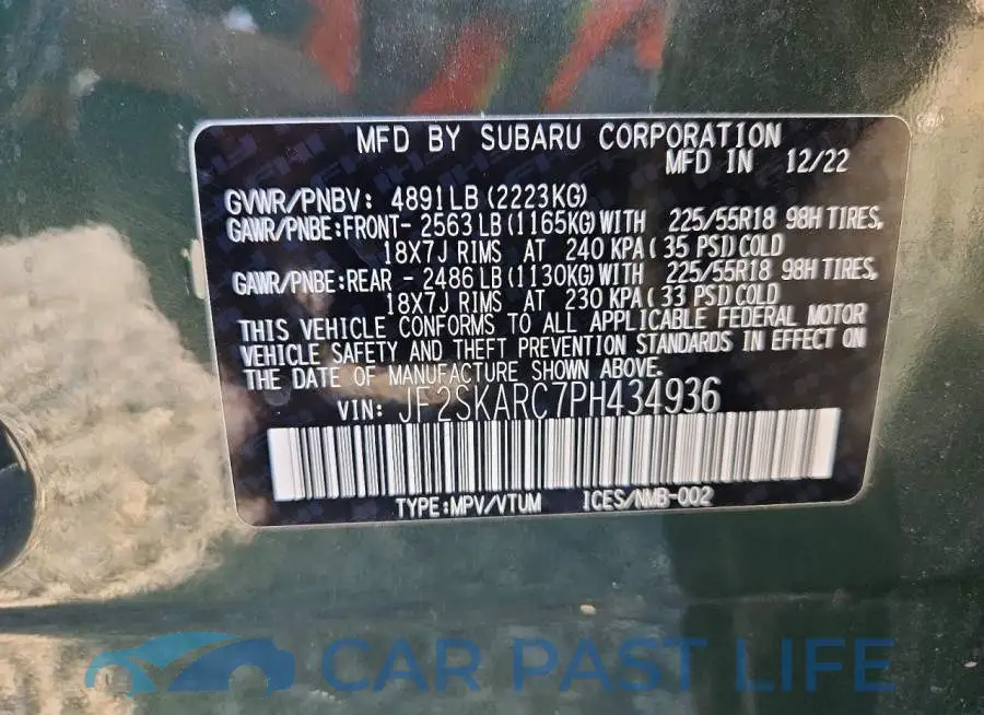 JF2SKARC7PH434936# 13