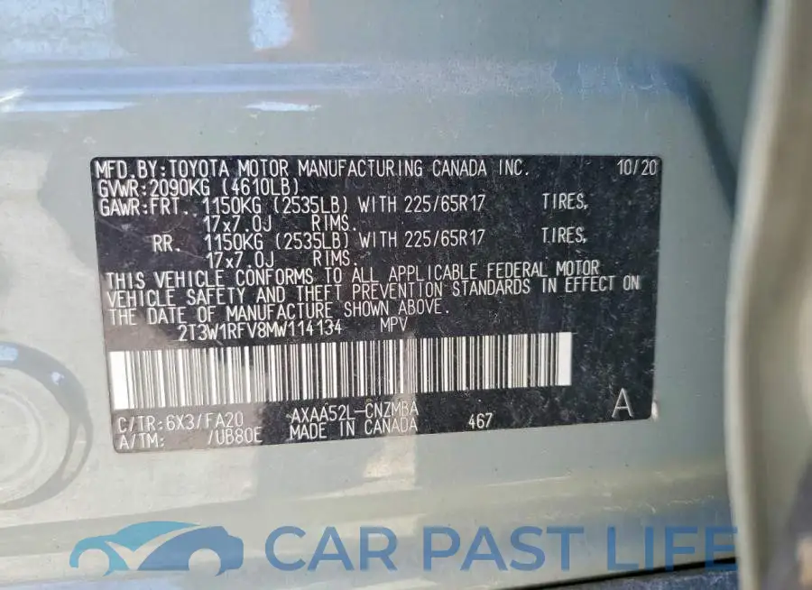2T3W1RFV8MW114134# 12