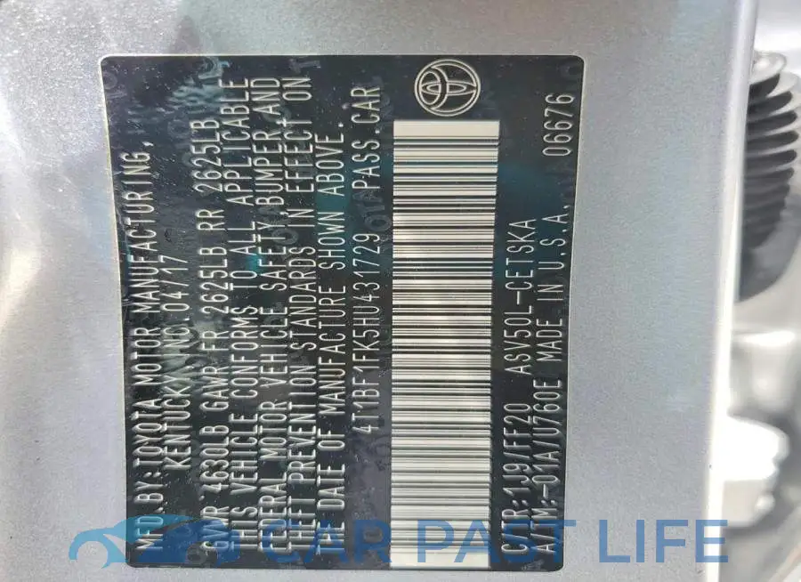 4T1BF1FK5HU431729# 13