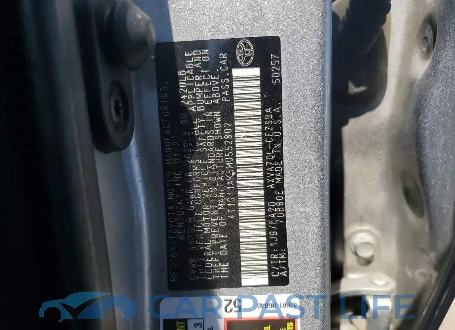 4T1G11AK5MU552802# 13