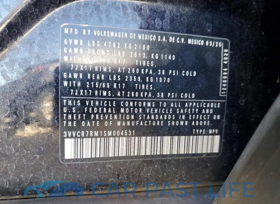 3VVCR7RM1SM004531# 13