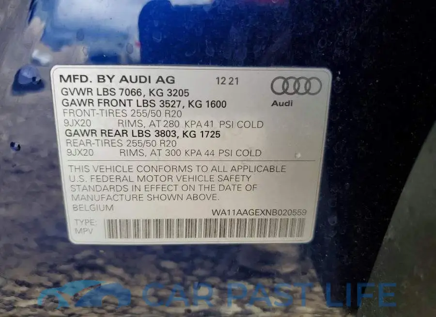 WA11AAGEXNB020559# 13