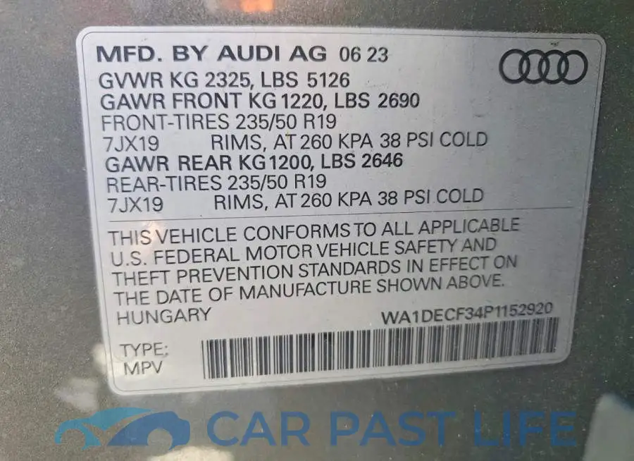 WA1DECF34P1152920# 13