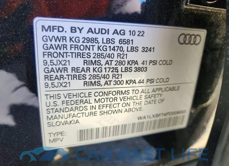 WA1LXBF74PD006003# 13