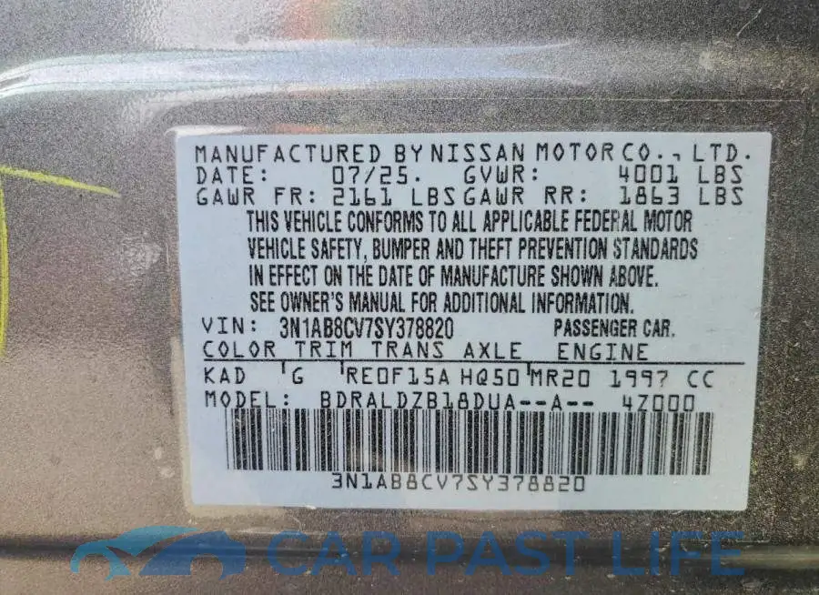 3N1AB8CV7SY378820# 13