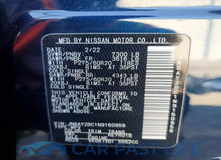 JN8AY2BC1N9160959# 14