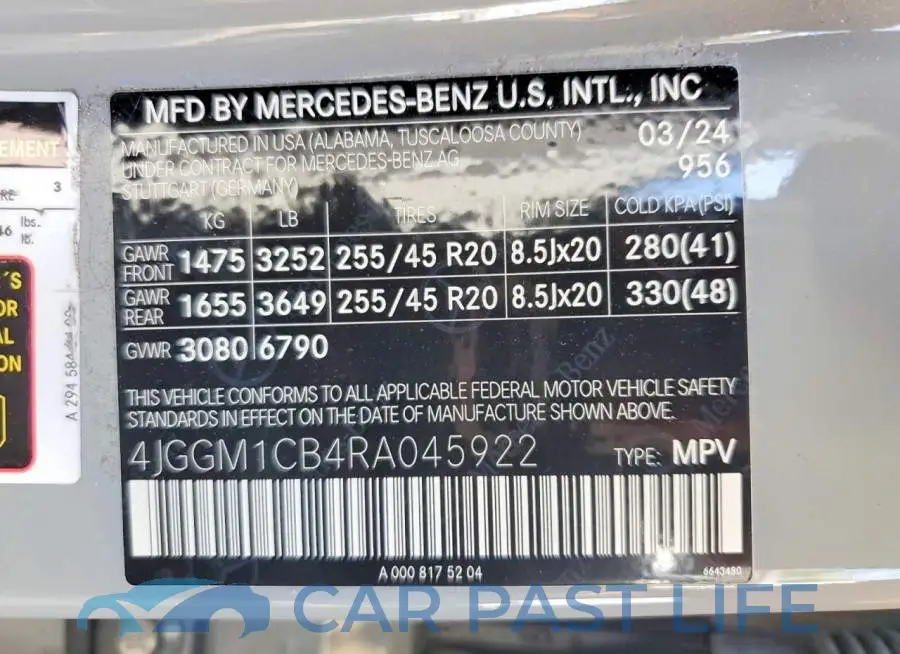 4JGGM1CB4RA045922# 13