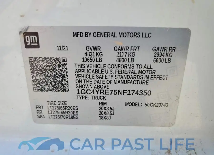 1GC4YRE75NF174350# 12