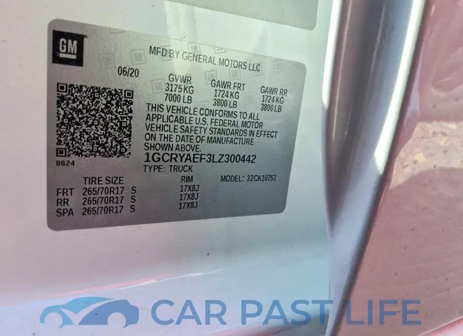 1GCRYAEF3LZ300442# 14