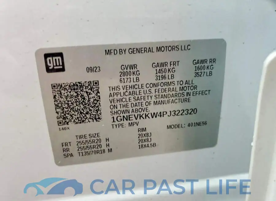 1GNEVKKW4PJ322320# 14