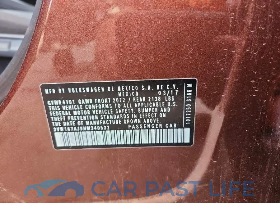 3VW167AJ9HM340532# 13