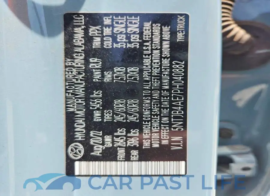 5NTJB4AE7PH040882# 12